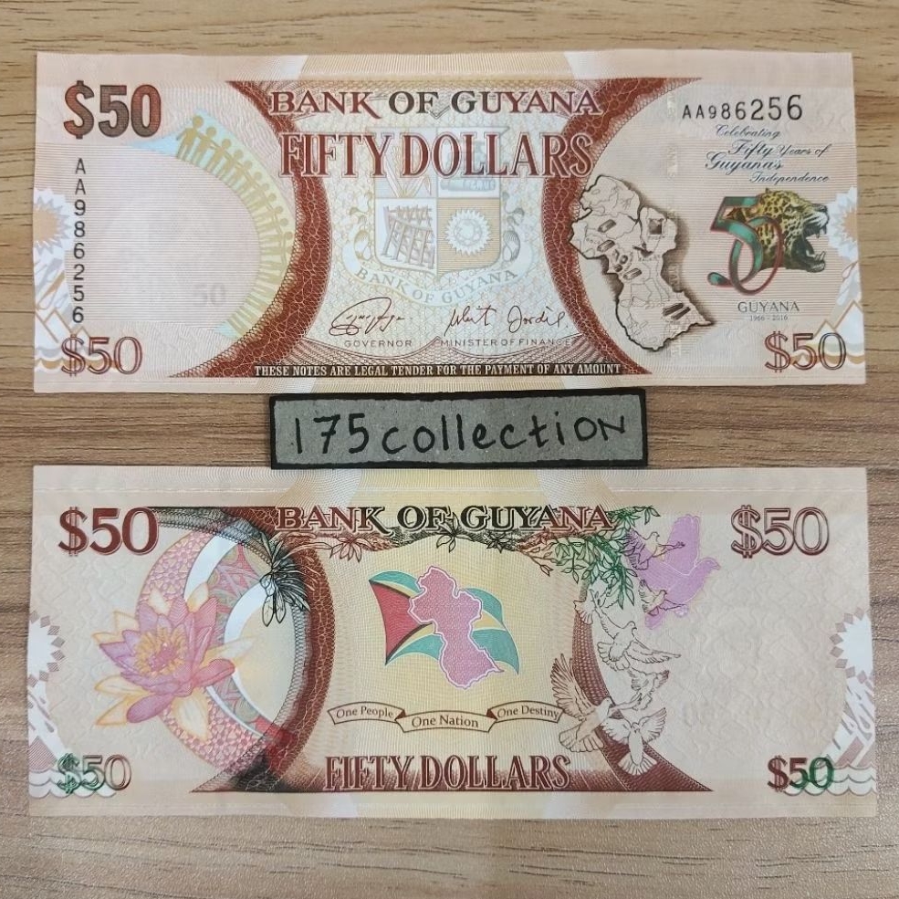 Uang asing Guyana 50 dollars unc