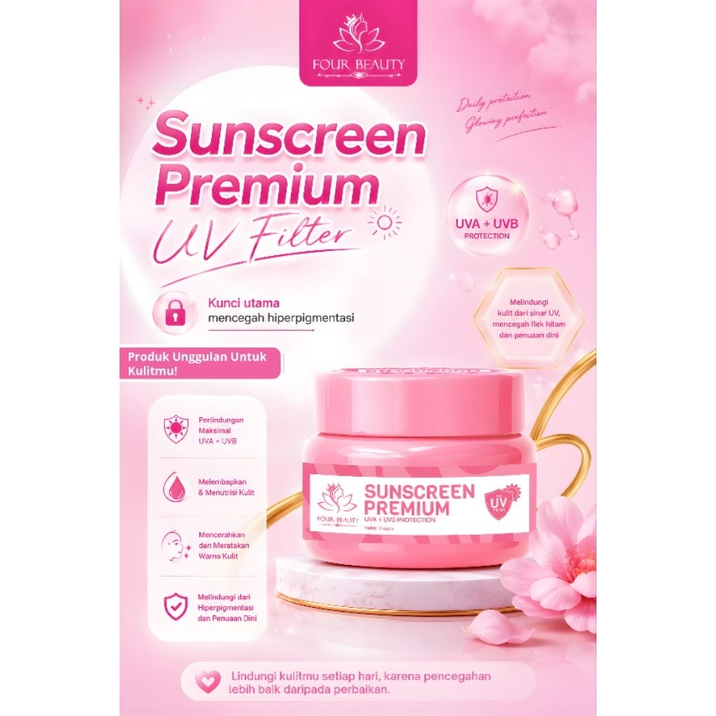[BISA COD] 5 Pot sunscreen Fourbeauty original
