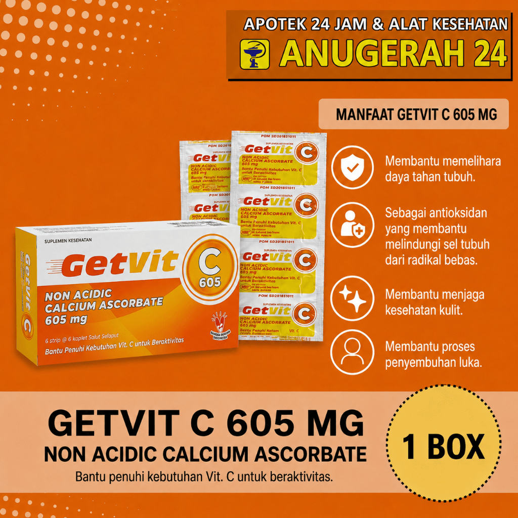 Getvit C 605mg Tablet isi 6 tablet