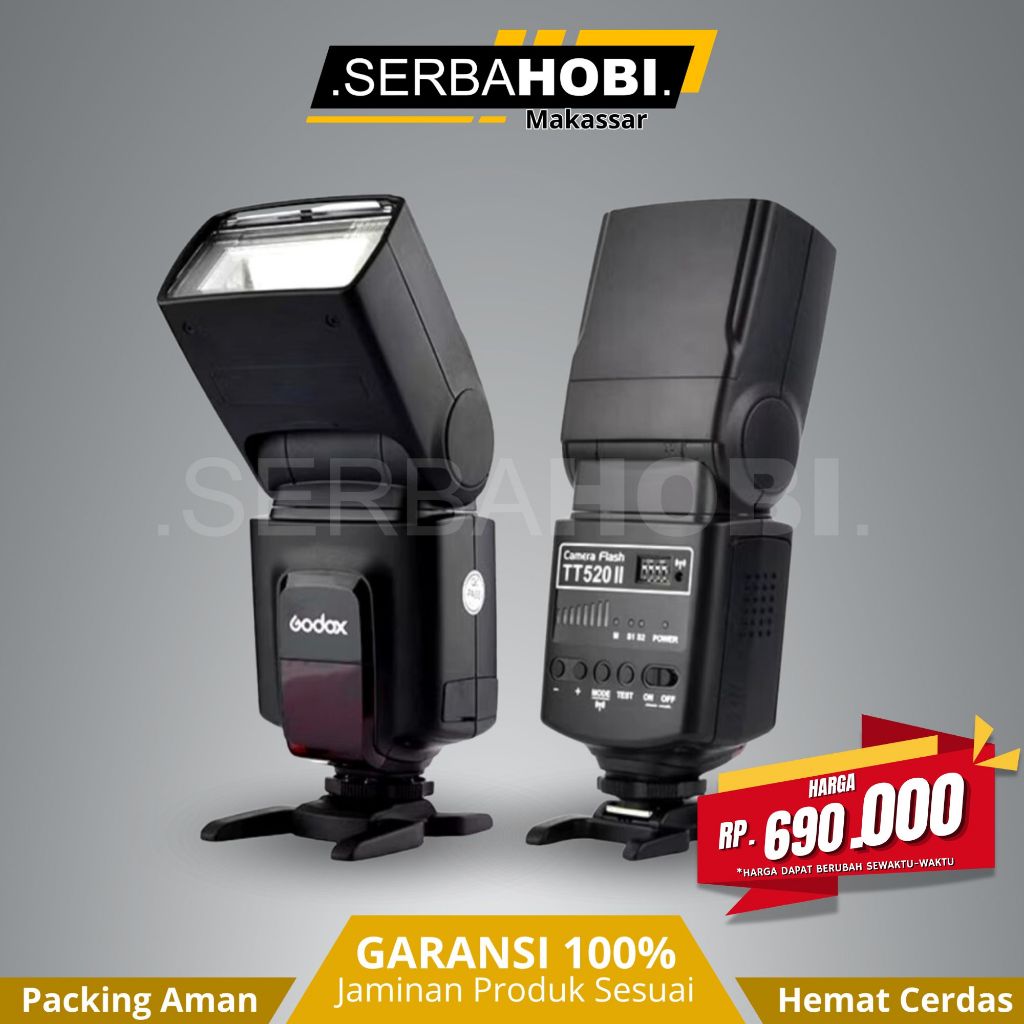 Flash Godox TT-520 Mark II with Trigger Hemat Battery