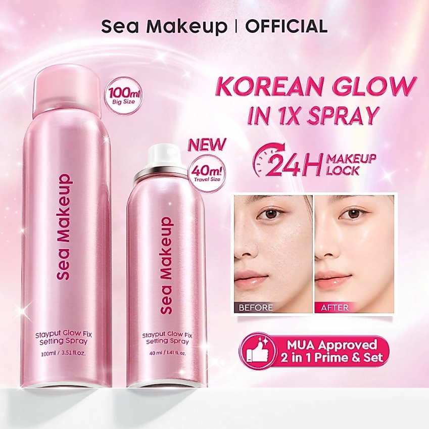 SEA MAKEUP GLOW Fix Setting Spray (Botol Spray)