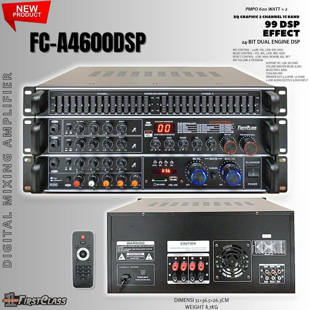 Amplifier Firstclass 4600 DSP | Mixing Ampli FCA 4600dsp 99 DSP MULTI EFFECTS