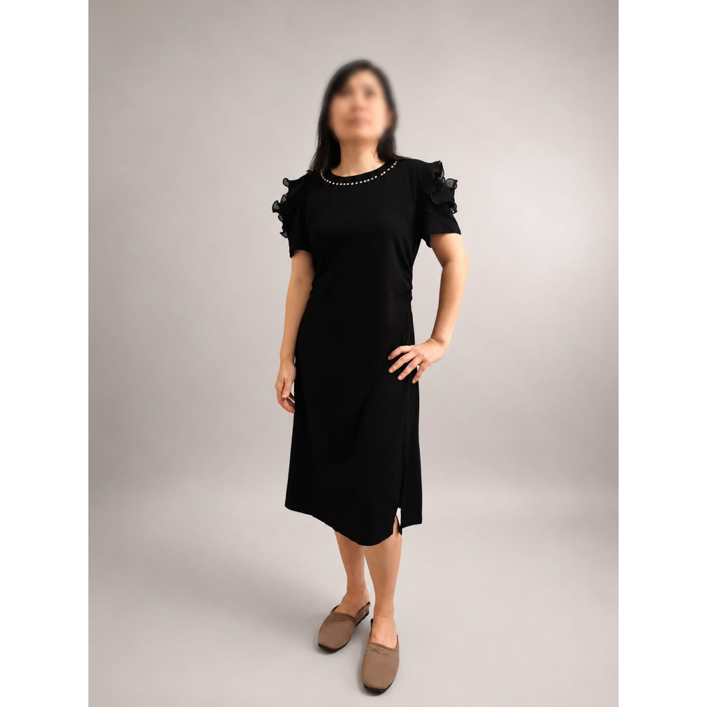 dress kaos 252 hitam