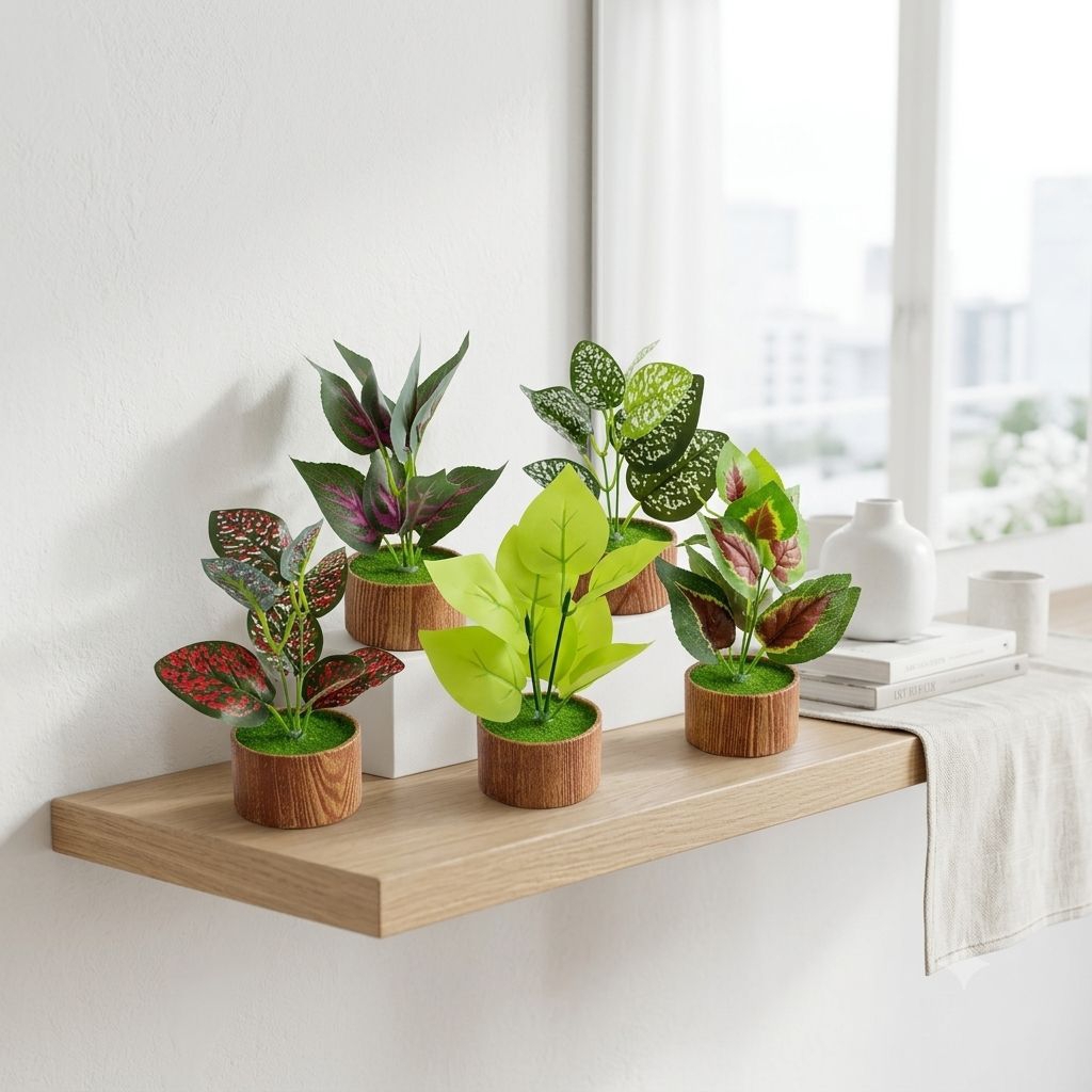 Paket Daun Artificial 5pcs/Vas Cones