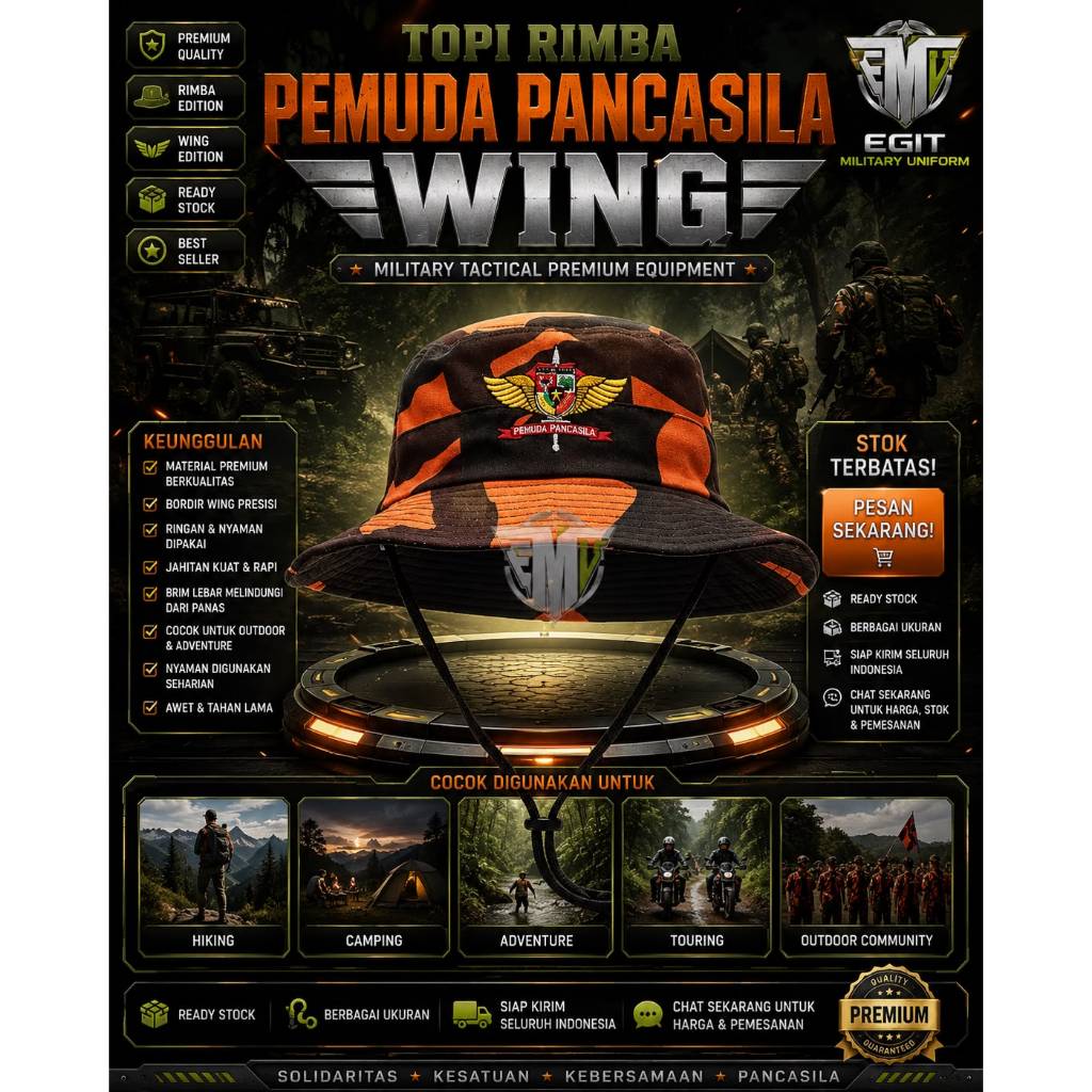 Topi Rimba PP Logo Wing