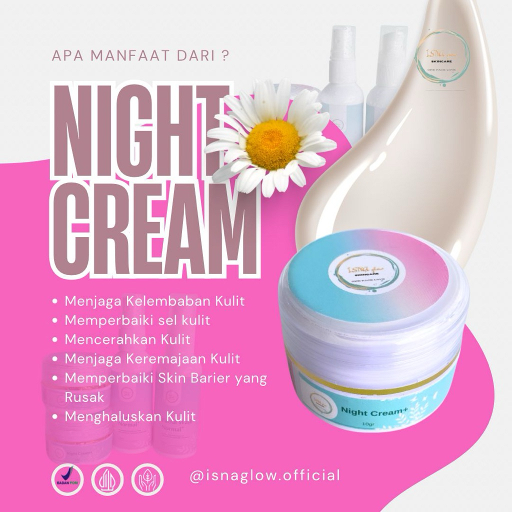 ISNA GLOW SKINCARE NIGHT CREAM MINI BASIC & MINI ACNE