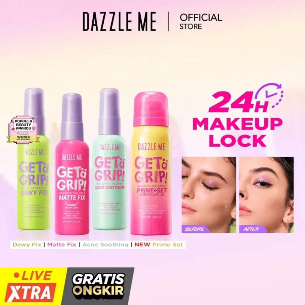 DAZZLE ME Bundle Setting Spray | Get a Grip! Makeup Setting Spray Matte Fix Smooth Matte