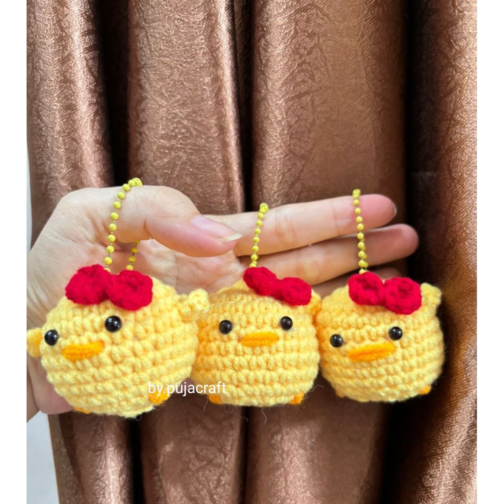 keychain rajut anak ayam