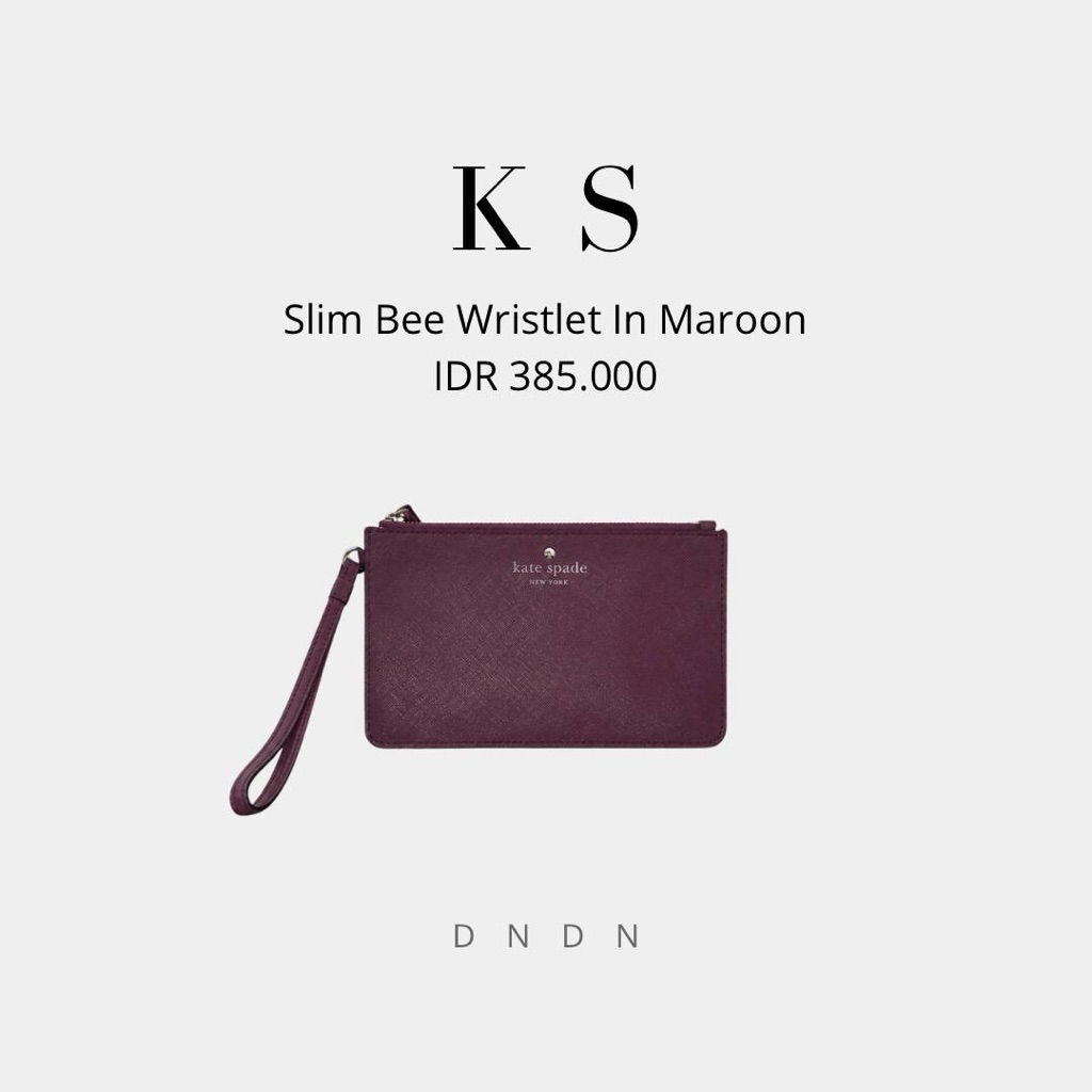 Slim Bee Wristlet In Maroon