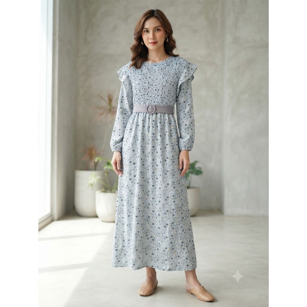 Dress bunga smoke