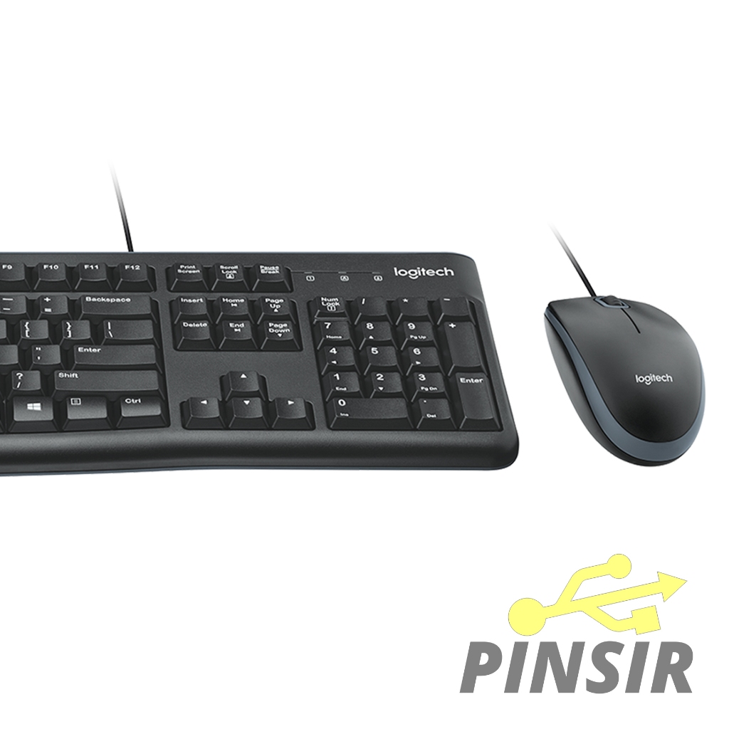 Logitech MK120 Combo Keyboard dan Mouse Kabel USB Untuk PC Komputer