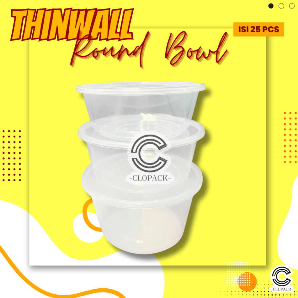 [ 25PCS ] THINWALL ROUND BOWL - MANGKOK BULAT DATAR