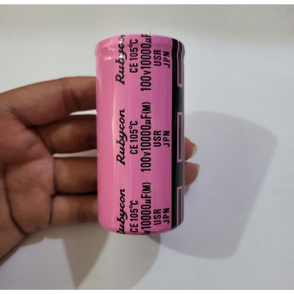 Elco Rubycon 100vol 10000uf Black-Pink Capasitor