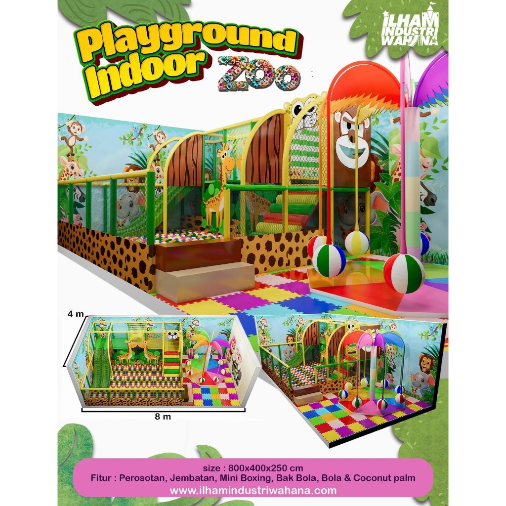 playground indoor tema zoo