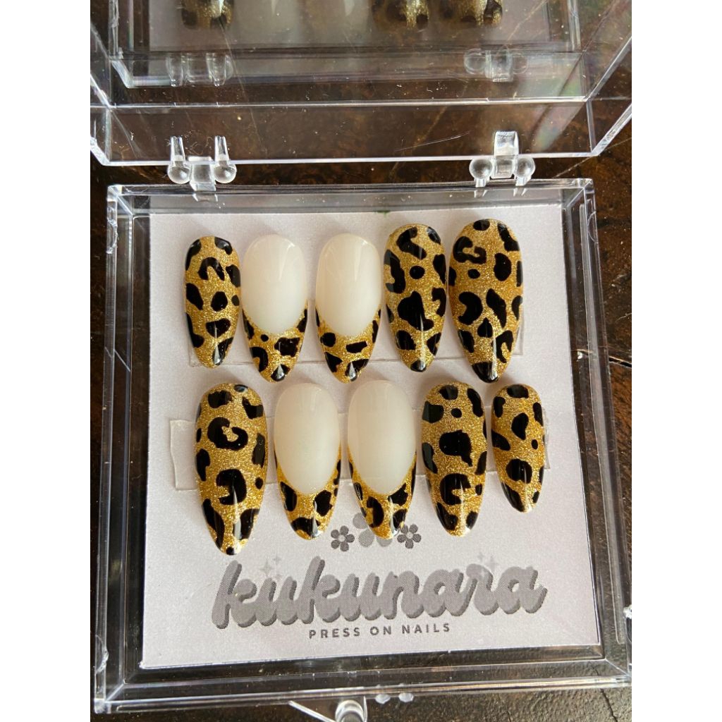 PRESS ON NAILS LEOPARD GLITTER