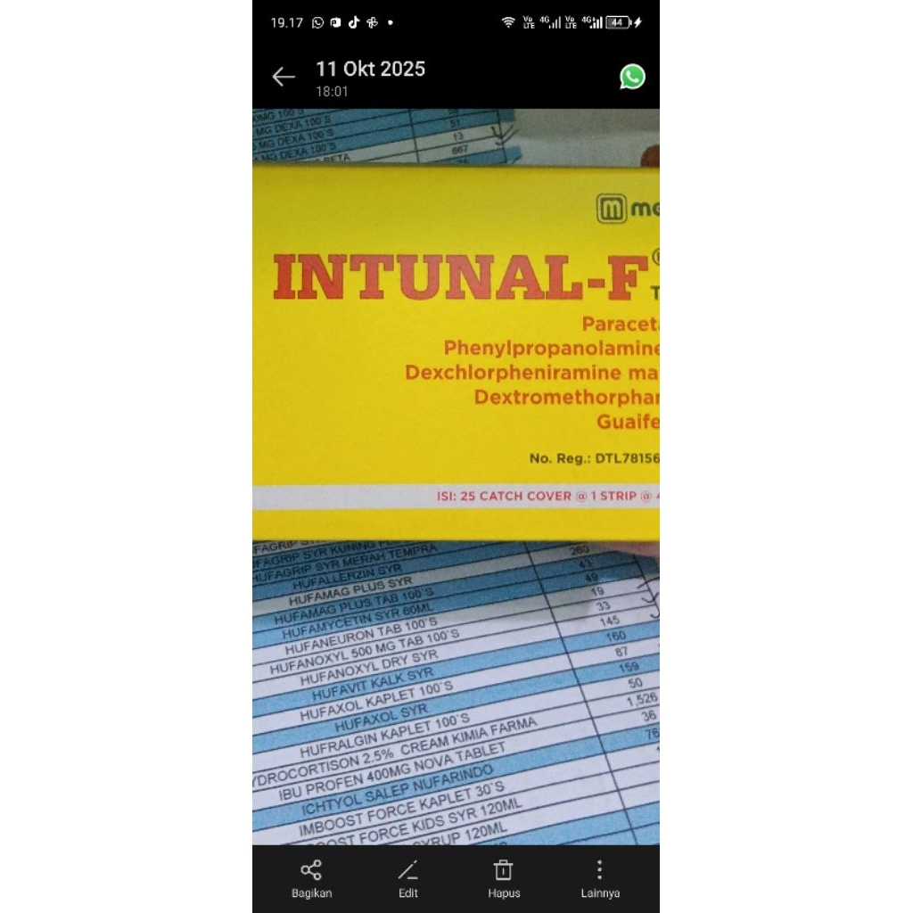 INTUNAL FORTE TAB 25×4  PER BOX