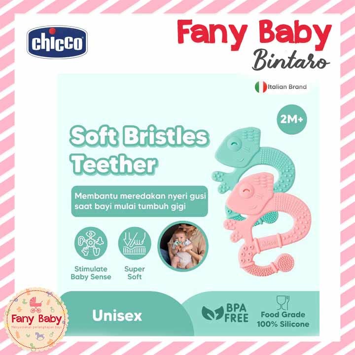 CHICCO SOFT BRISTLES TEETHER (BLUE 2M+)