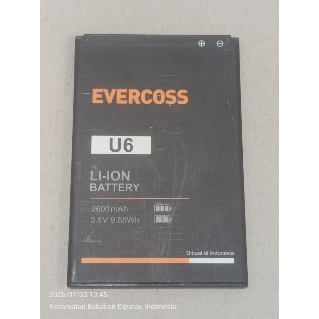 baterai evercoss u6