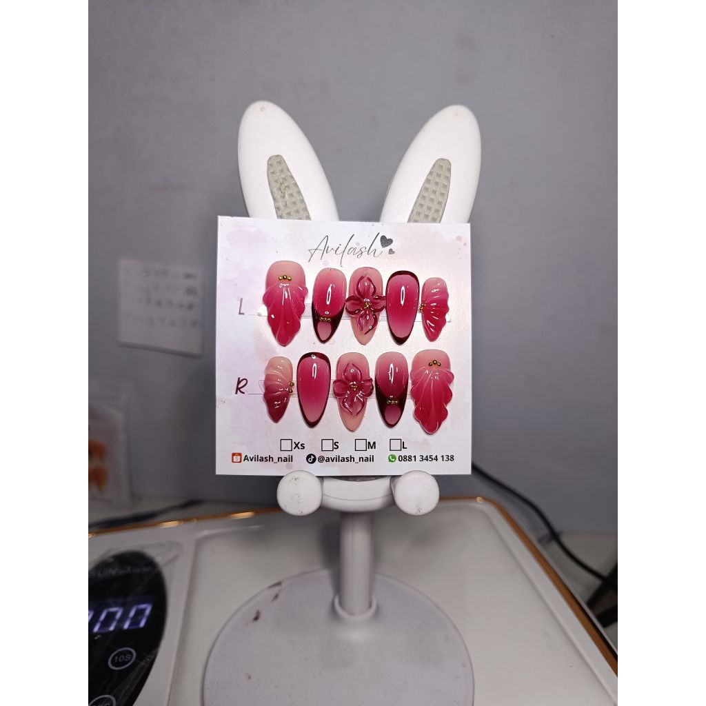 Press on nails Ombre Flower