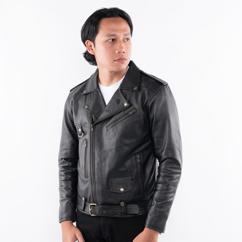 jacket kulit double kerah MATERNAL Dyeto