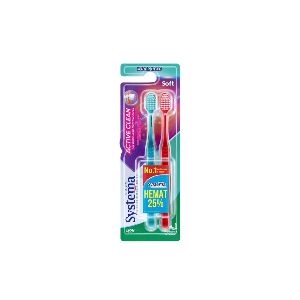 Systema Active Clean Sikat Gigi Soft 2 pcs