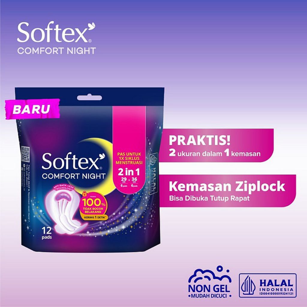 Softex Comfort Night 2 IN 1 (29cm dan 36cm)