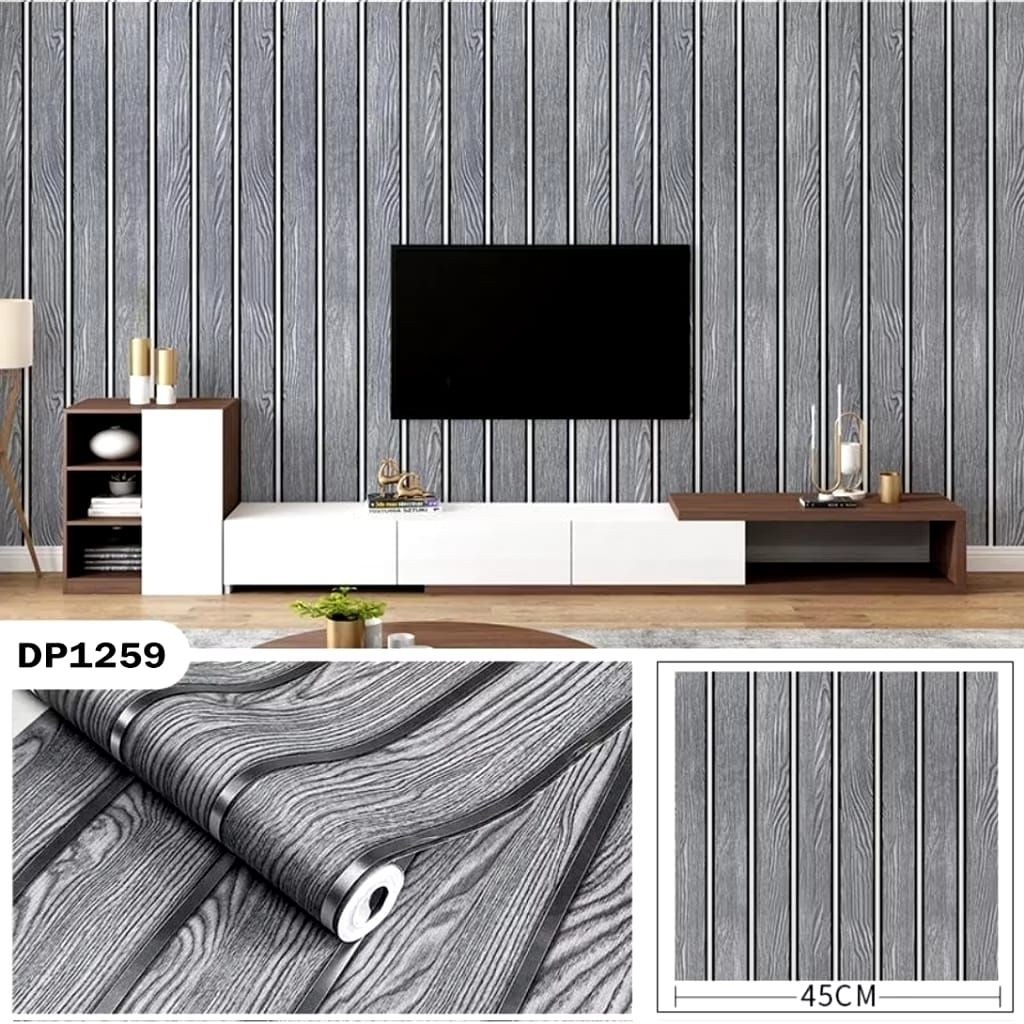 Wallpaper dinding salur hitam