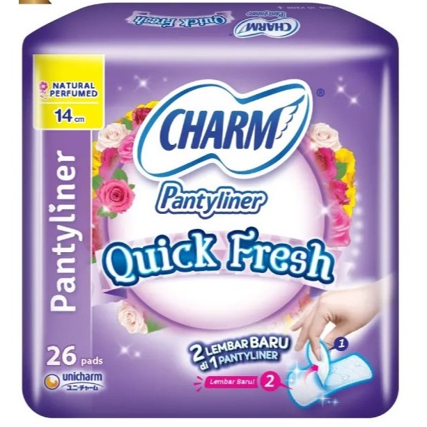 Charm Pantyliner Quick Fresh Perfumed 26s
