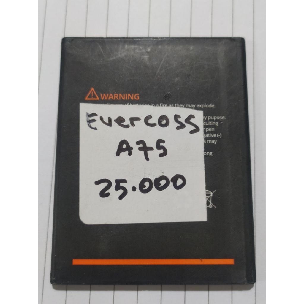 baterai Evercoss a75 original cabutan