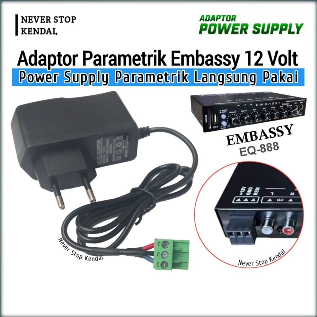 Adaptor parametrik equalizer mobil embassy eq-888 DC 12Volt