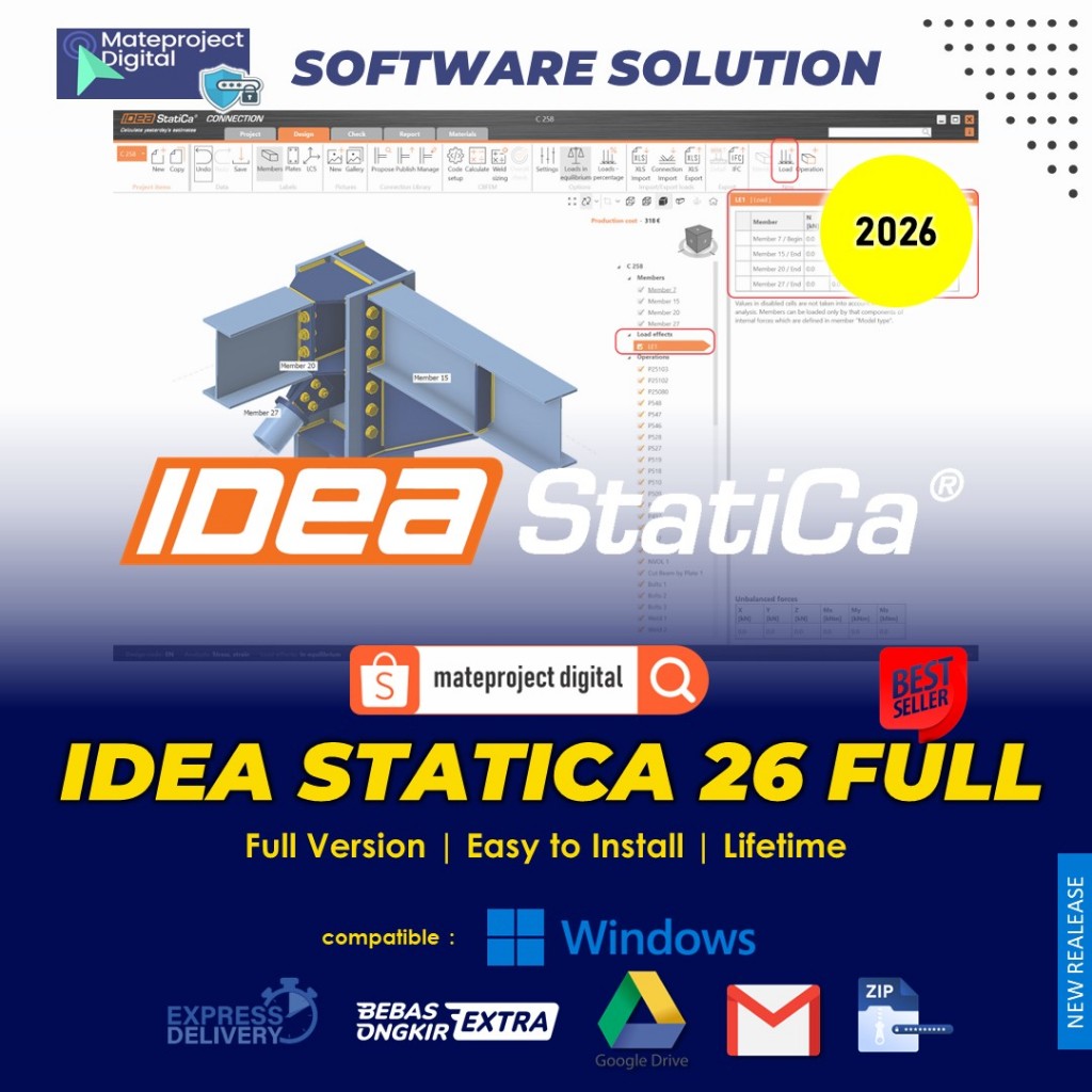 IDEA StatiCa 2026 v26 Full Version Permanent Software Analisis & Desain Struktur