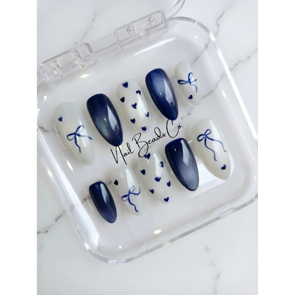 Navy Press on Nails