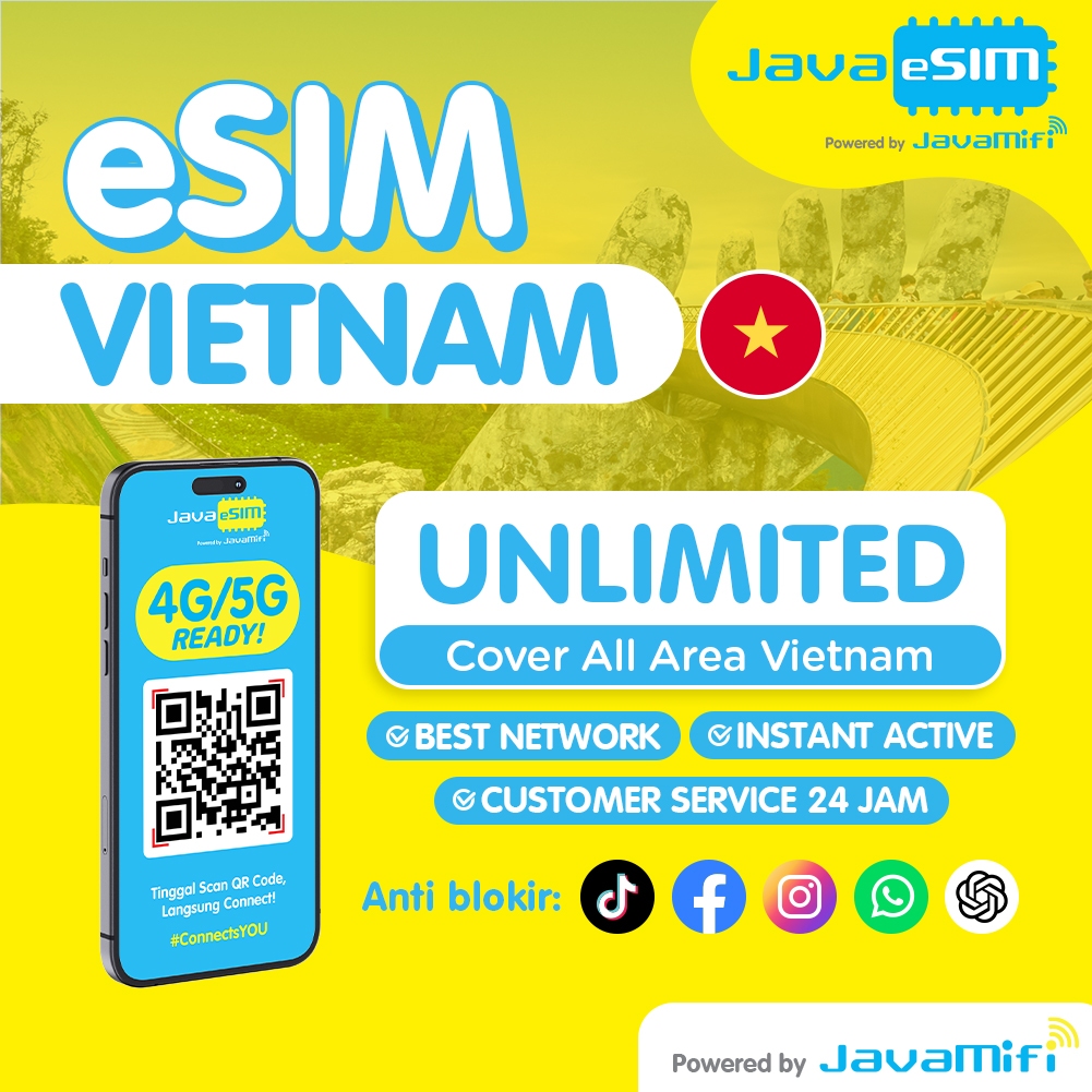 JavaeSIM Travel eSIM VIETNAM | Javaesim GO Unlimited 7-20 HARI