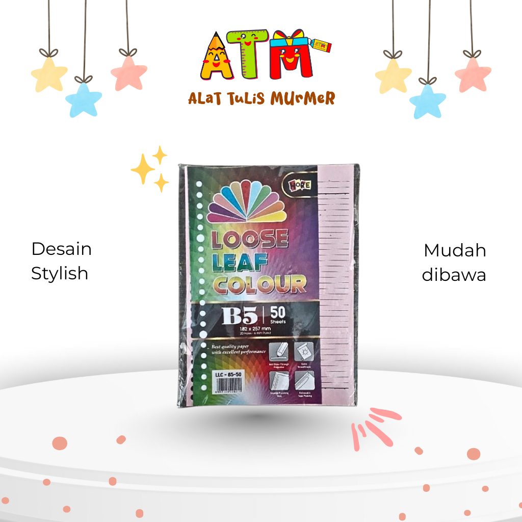 BINDER/HORE LOOSE LEAF B5 (50LBR) RAINBOW