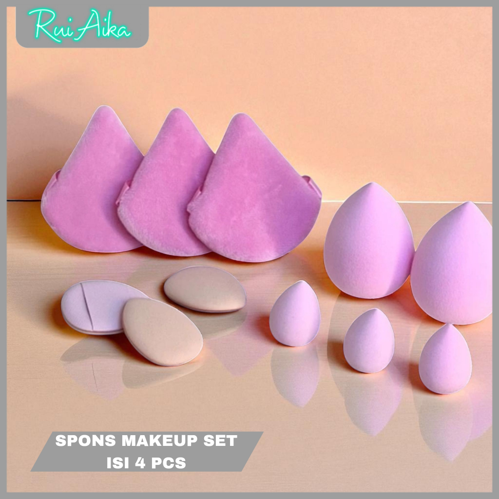 Spons Puff Sponge Makeup Paket 4 Pcs Set