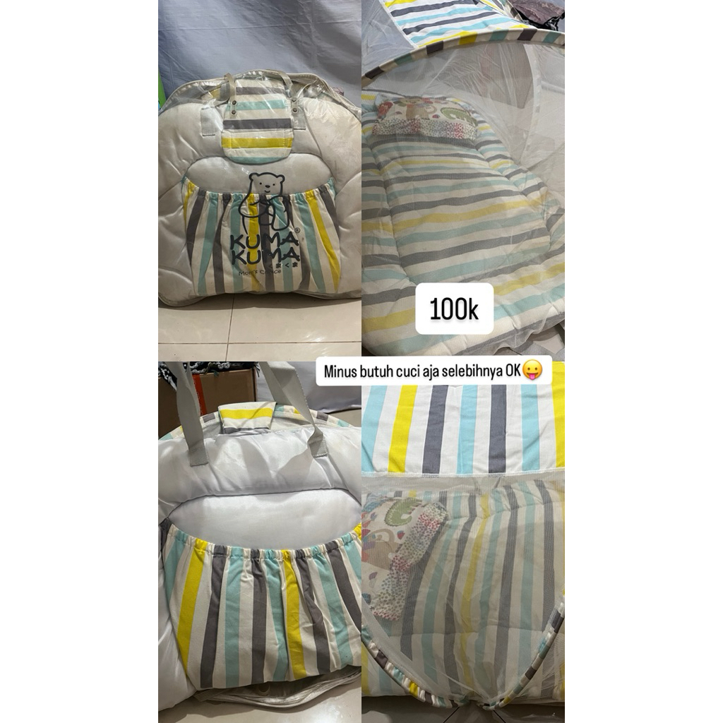 kasur kelambu biru