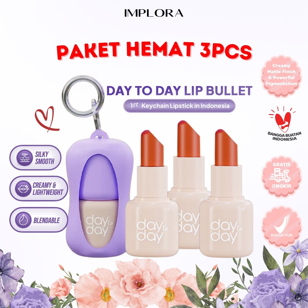 [PAKET 3PCS] IMPLORA Day To Day Lip Bullet