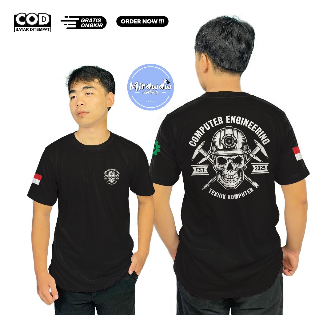 Kaos ENGINEERING Teknik Komputer Computer Engineering Skull Est 2025 Baju Distro