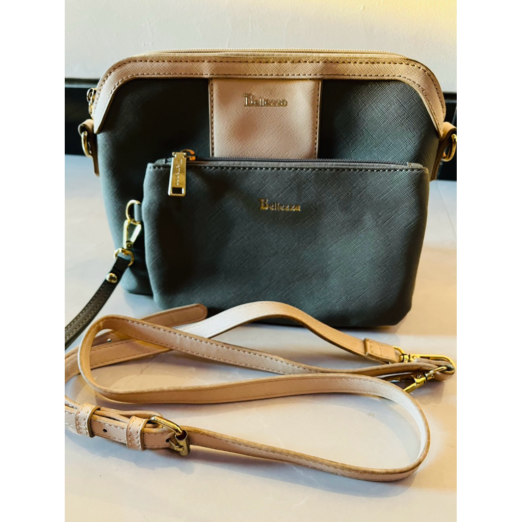 Bellezza Two-Tone Crossbody Set (with Pouch)