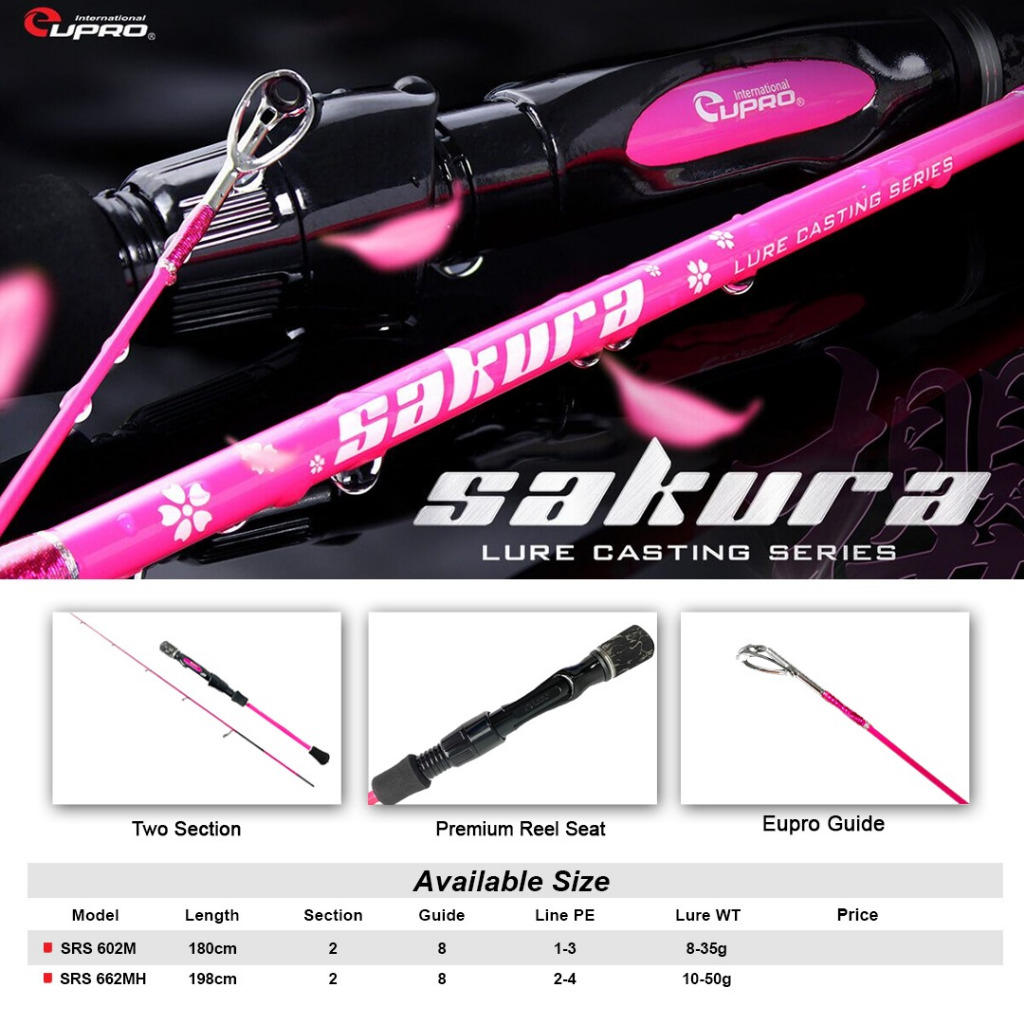 JORAN PANCING EUPRO SAKURA CARBON SOLID SPINNING ROD 2 SECTION BUTT JOINT ORIGINAL