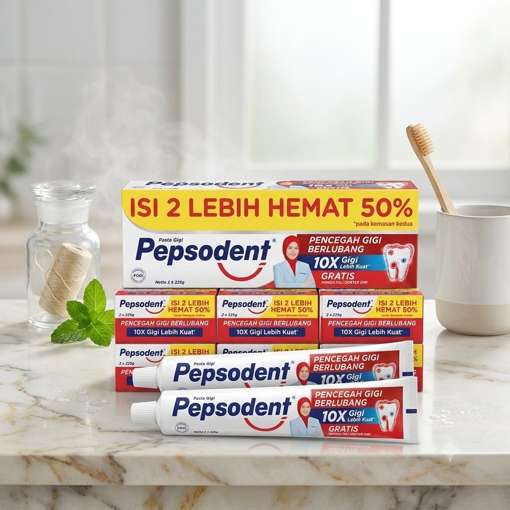 ( 1box / 2pcs ) pepsodent jumbo 225gr