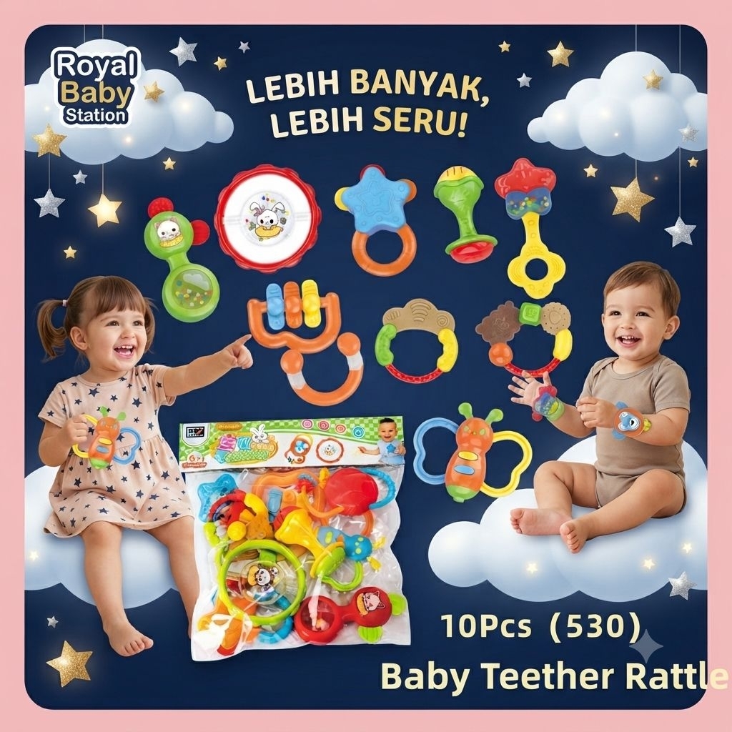PROMO Mainan Set Rattle Teether