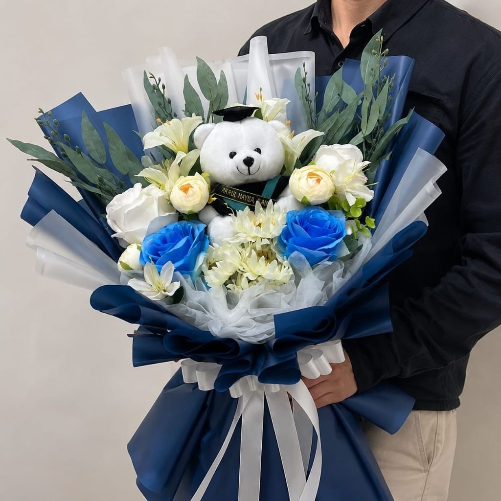 Bouquet Wisuda Blue Elegance