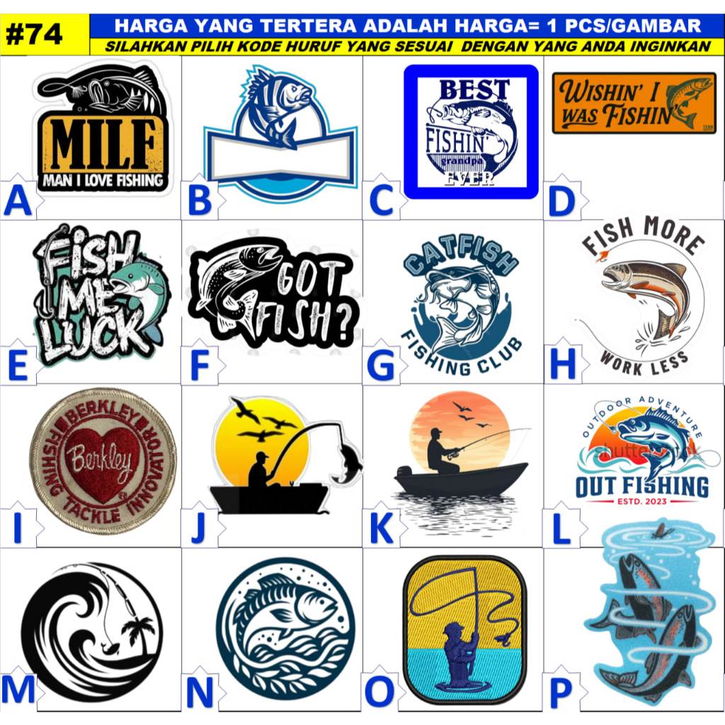 FISHING PATCH BORDIR EMBROIDERY BY V-PATCH #74