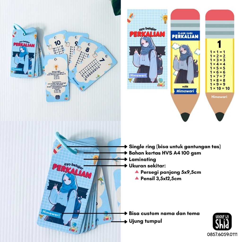 FLASH CARD PERKALIAN 1-10