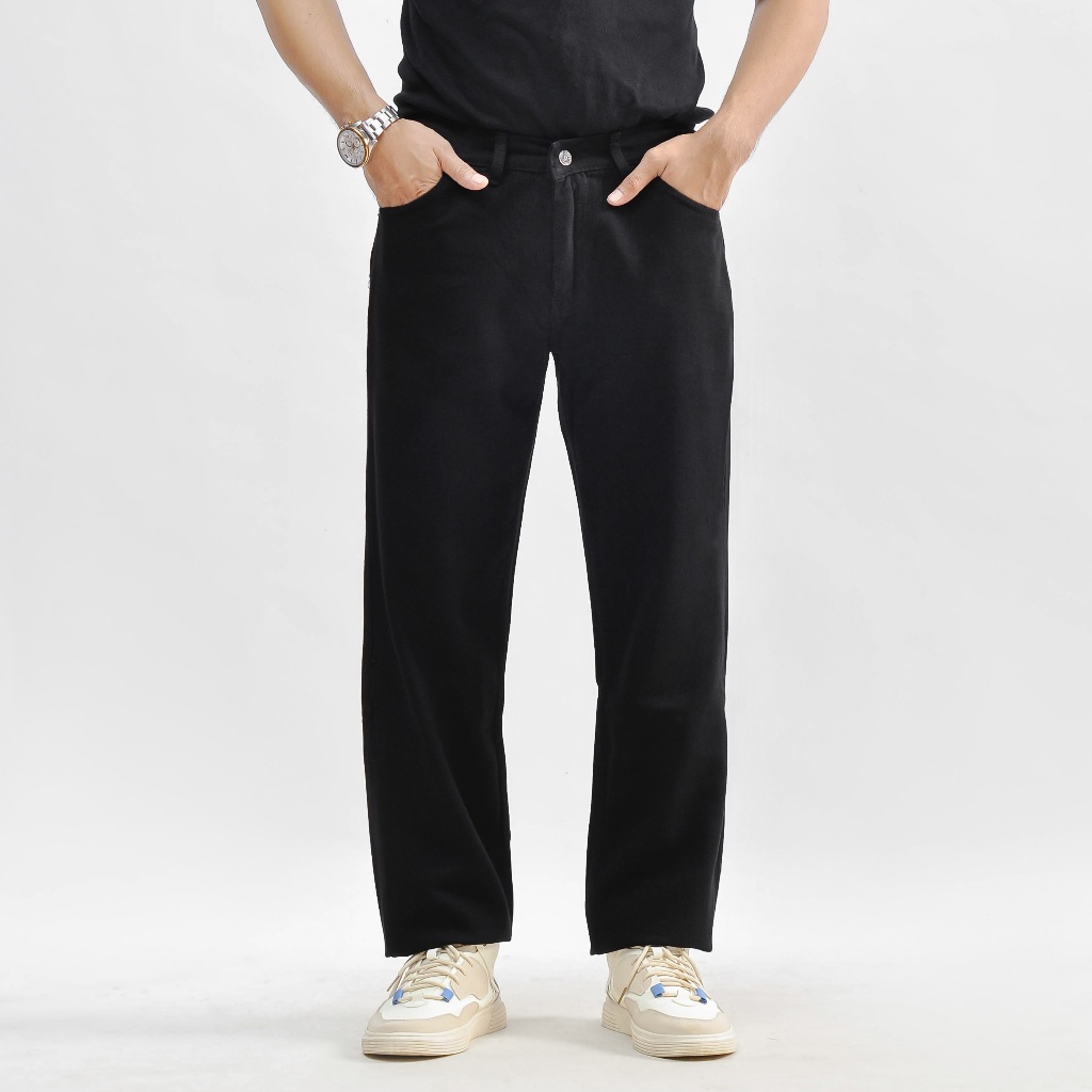 WANBOSS - Celana Jeans Reguler Black Basic Denim