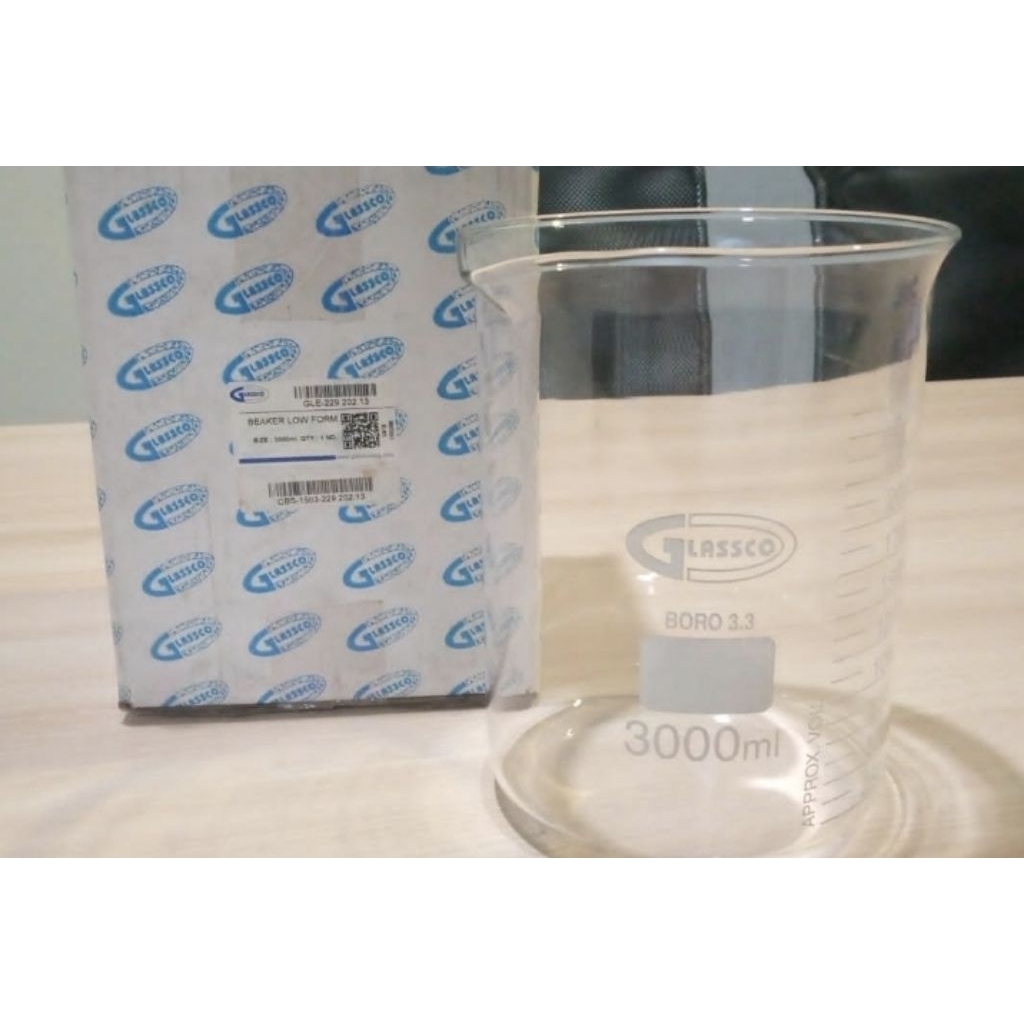beaker 3000ml glassco  borosilicate