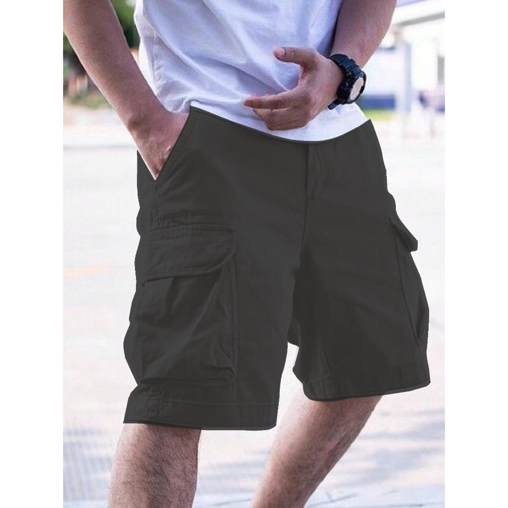 Celana pendek kargo pria Black