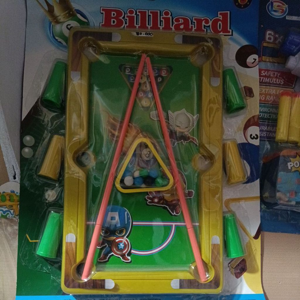 mainan billiard plastik