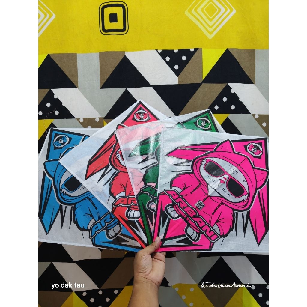 Layangan 2 warna full perung random
